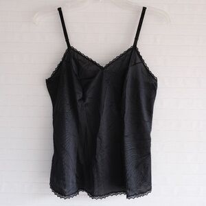 Vintage Vanity Fair Black Sheer Lace Chemise